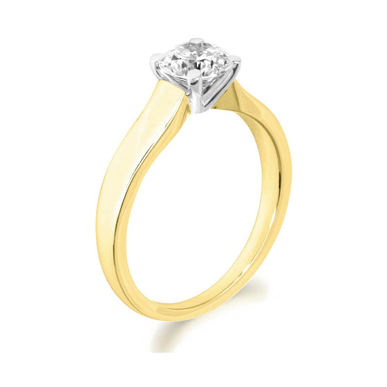 4 Claw Tapered Shank Brilliant Cut 18ct Yellow Gold Solitaire