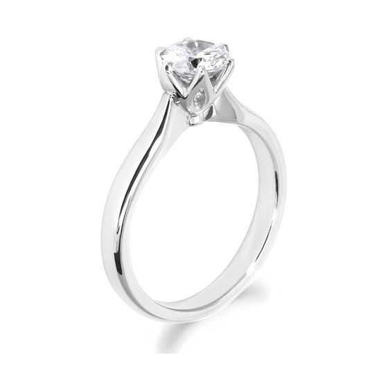 6 Claw Petal Inspired Platinum Solitaire