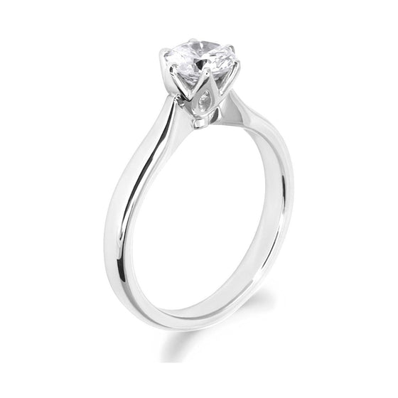 6 Claw Petal Inspired 18ct White Gold Solitaire