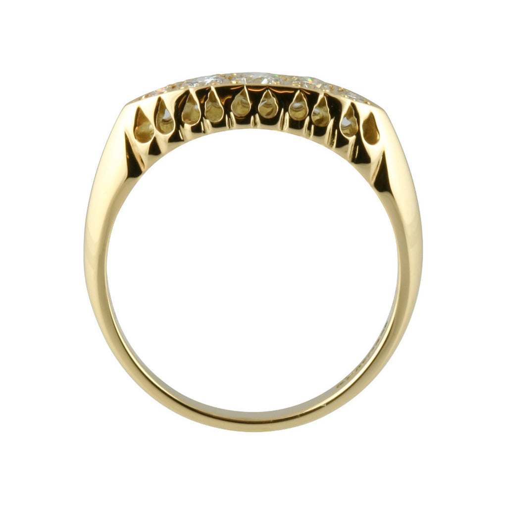 Victorian Style 5 Diamond Gold Ring