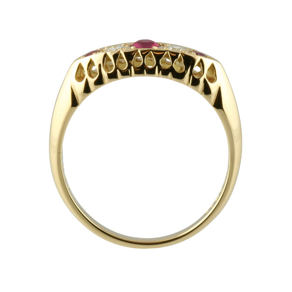 Victorian Style Ruby & Diamond Gold Ring
