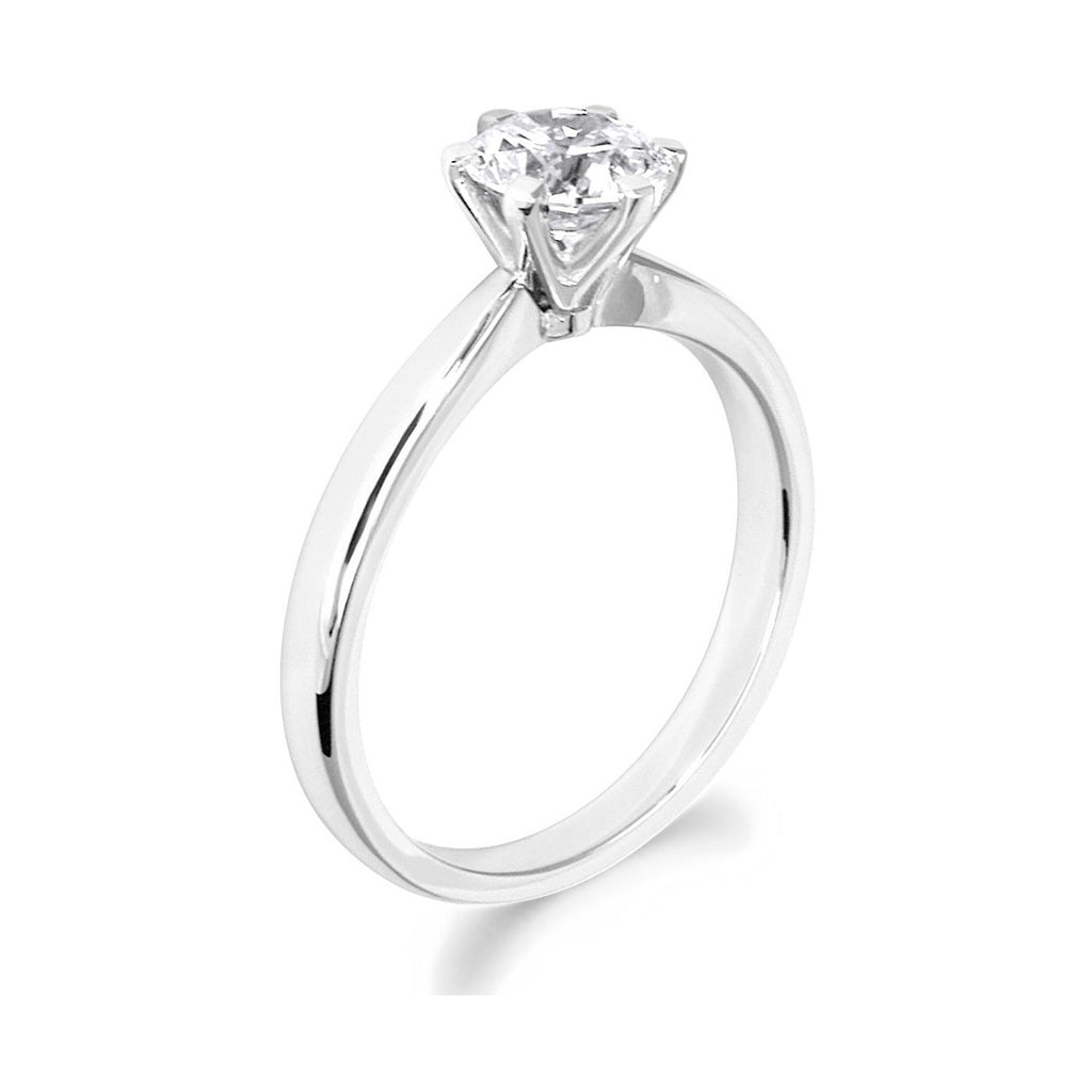 6 Claw Classic Brilliant Cut Platinum Solitiare