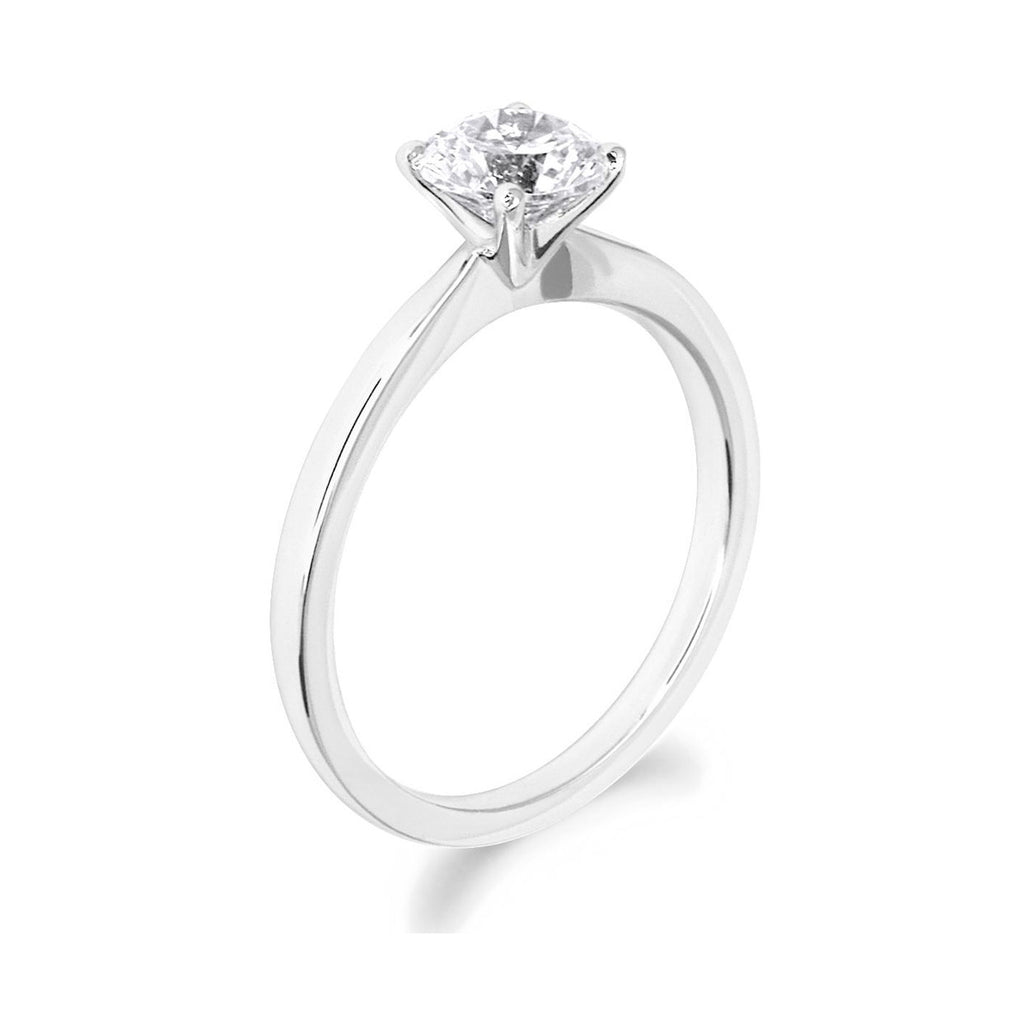 4 Claw Dainty Brilliant Cut 18ct White Gold Solitaire