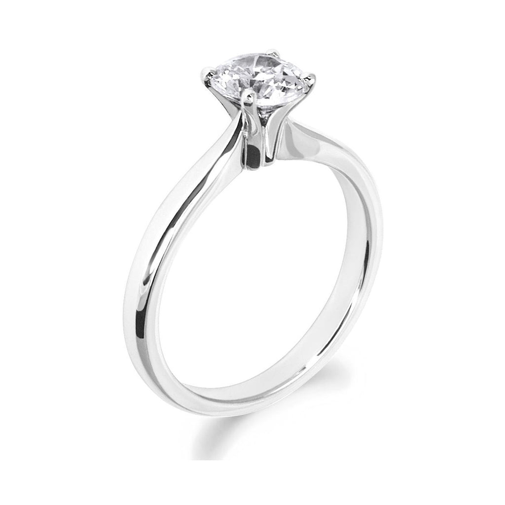 4 Claw Tulip Inspired Brilliant Cut Platinum Solitaire