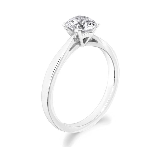 4 Claw Elegant Brilliant Cut 18ct White Gold Solitiare