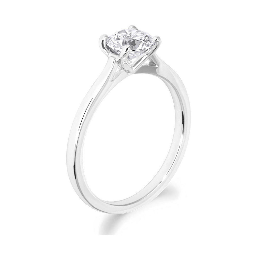 4 Claw Love Heart Setting Platinum Solitiare