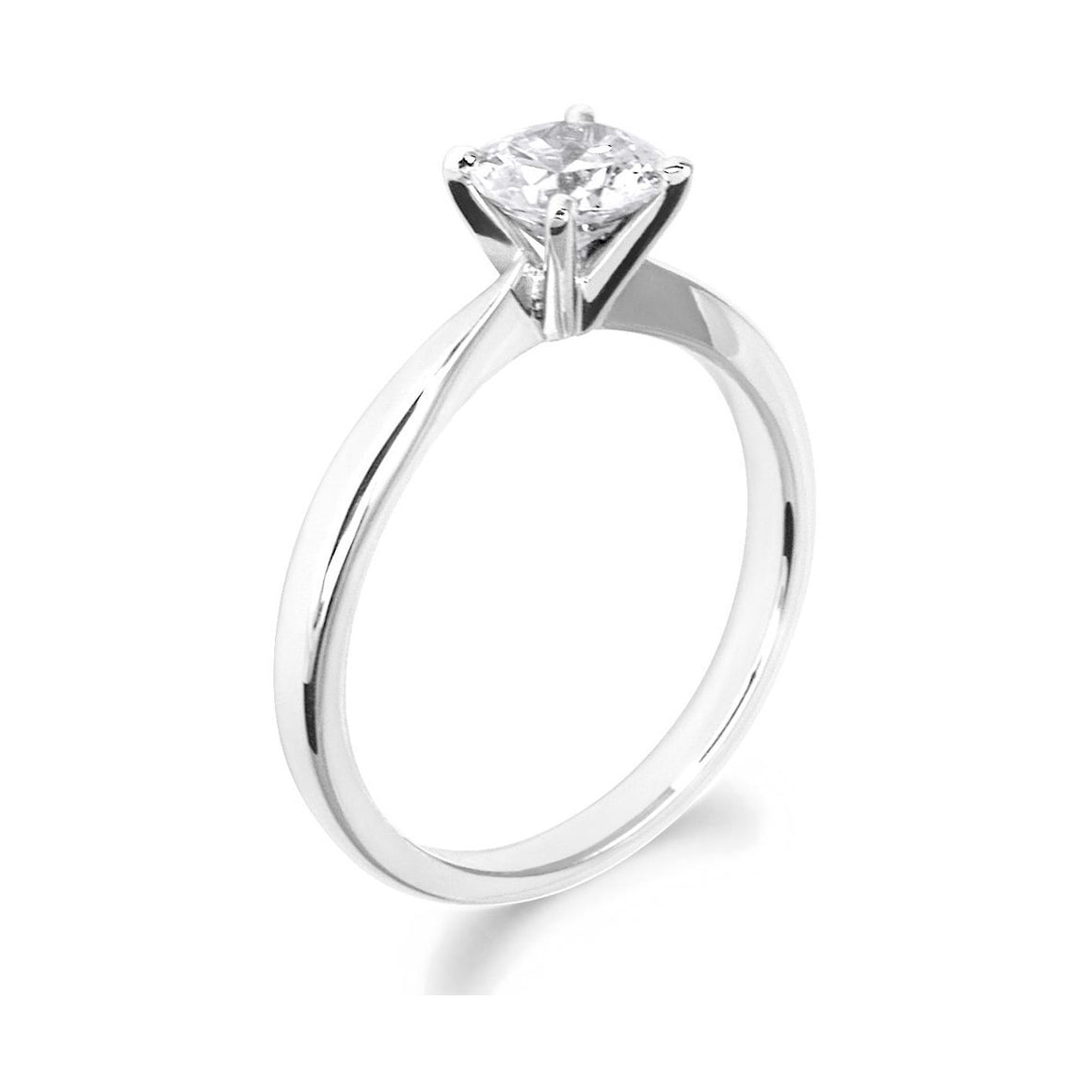 4 Claw Classic Brilliant Cut 18ct White Gold Solitaire