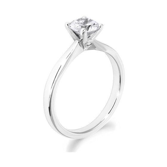 4 Claw with Side Diamonds Brilliant Cut Platinum Solitaire