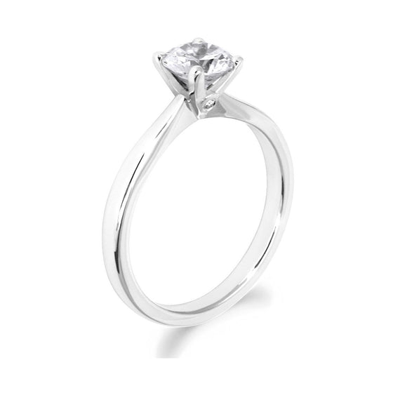 4 Claw with Side Diamonds Brilliant Cut 18ct White Gold Solitaire