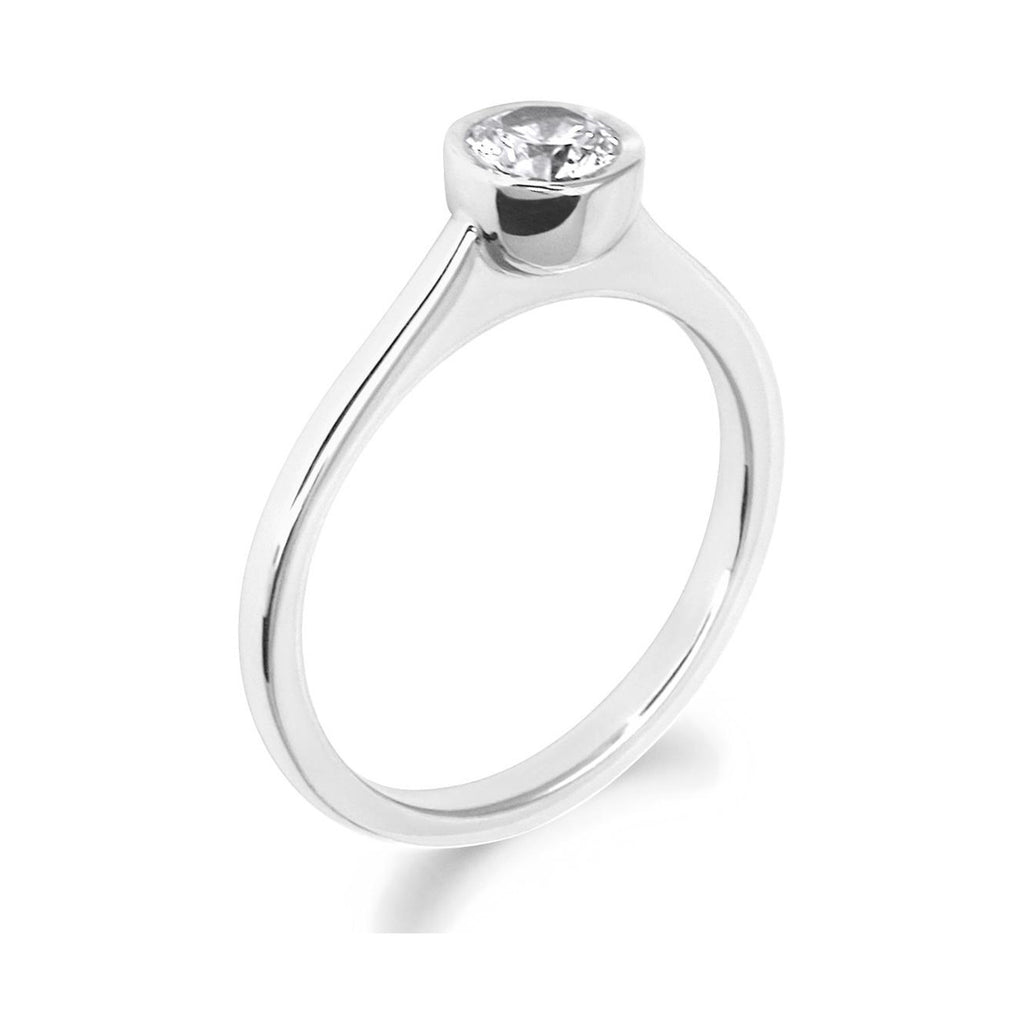 Rubover Brilliant Cut Platinum Solitaire