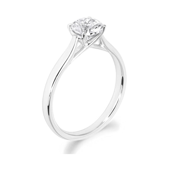 4 Claw Kiss Crossover Claw Brilliant Cut 18ct White Gold Solitiare