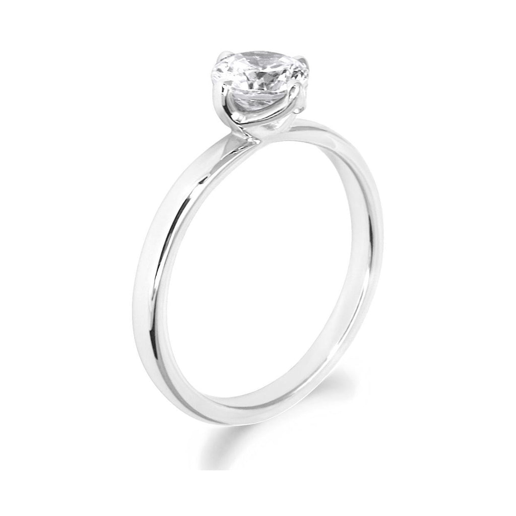 4 Claw Petal Inspired Brilliant Cut 18ct White Gold Solitaire