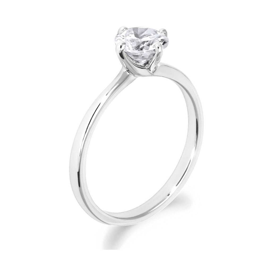 4 Claw Crossover Twist Brilliant Cut 18ct White Gold Solitiare