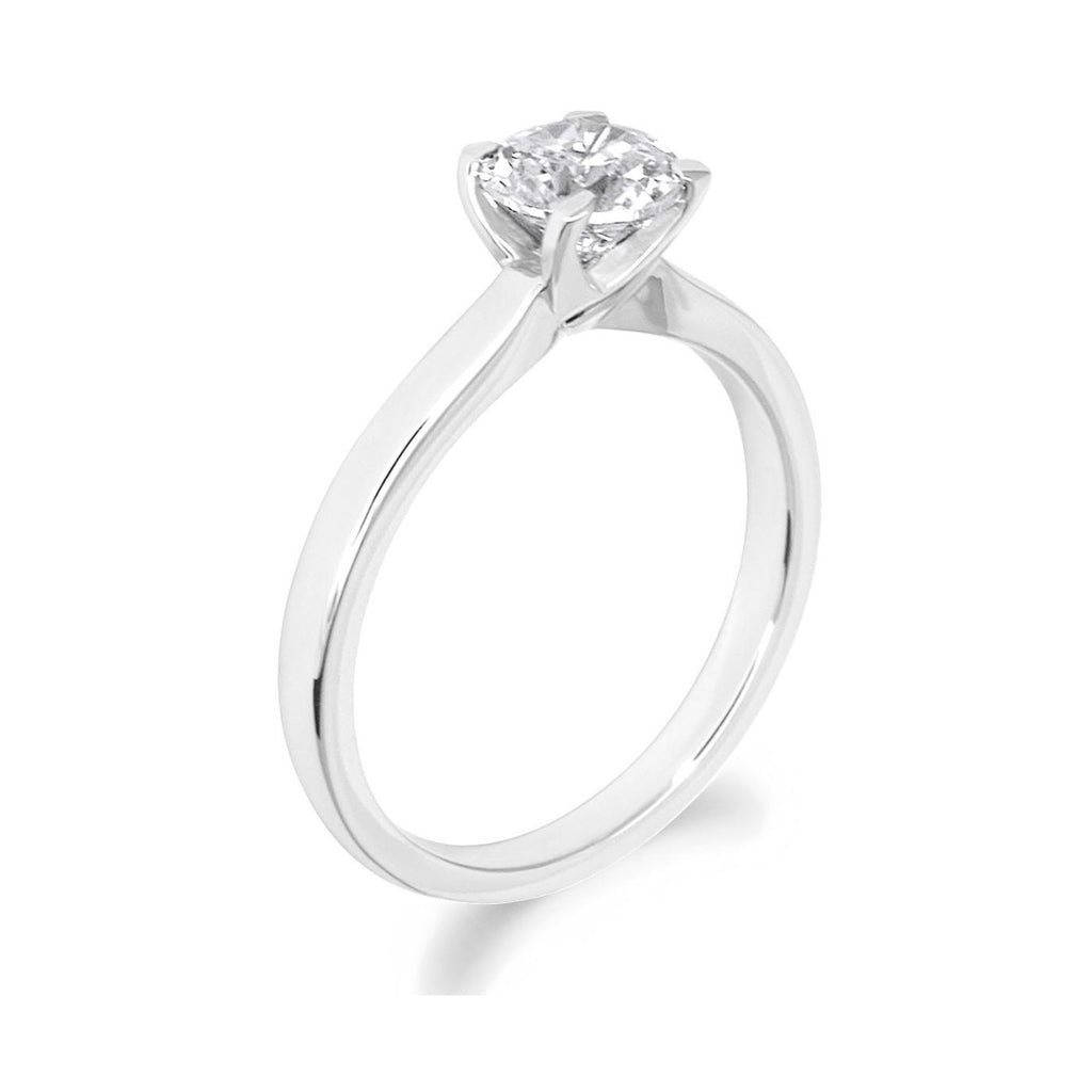 4 Claw Parallel Shank Brilliant Cut Platinum Solitaire