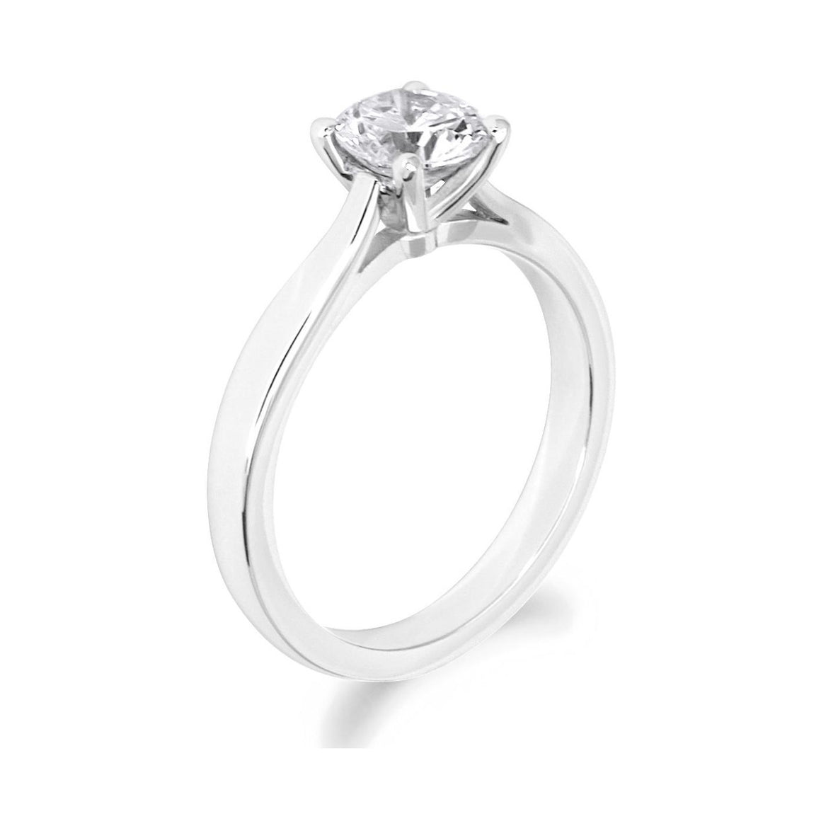 4 Claw Brilliant Cut Open Shoulder 18ct White Gold Solitaire