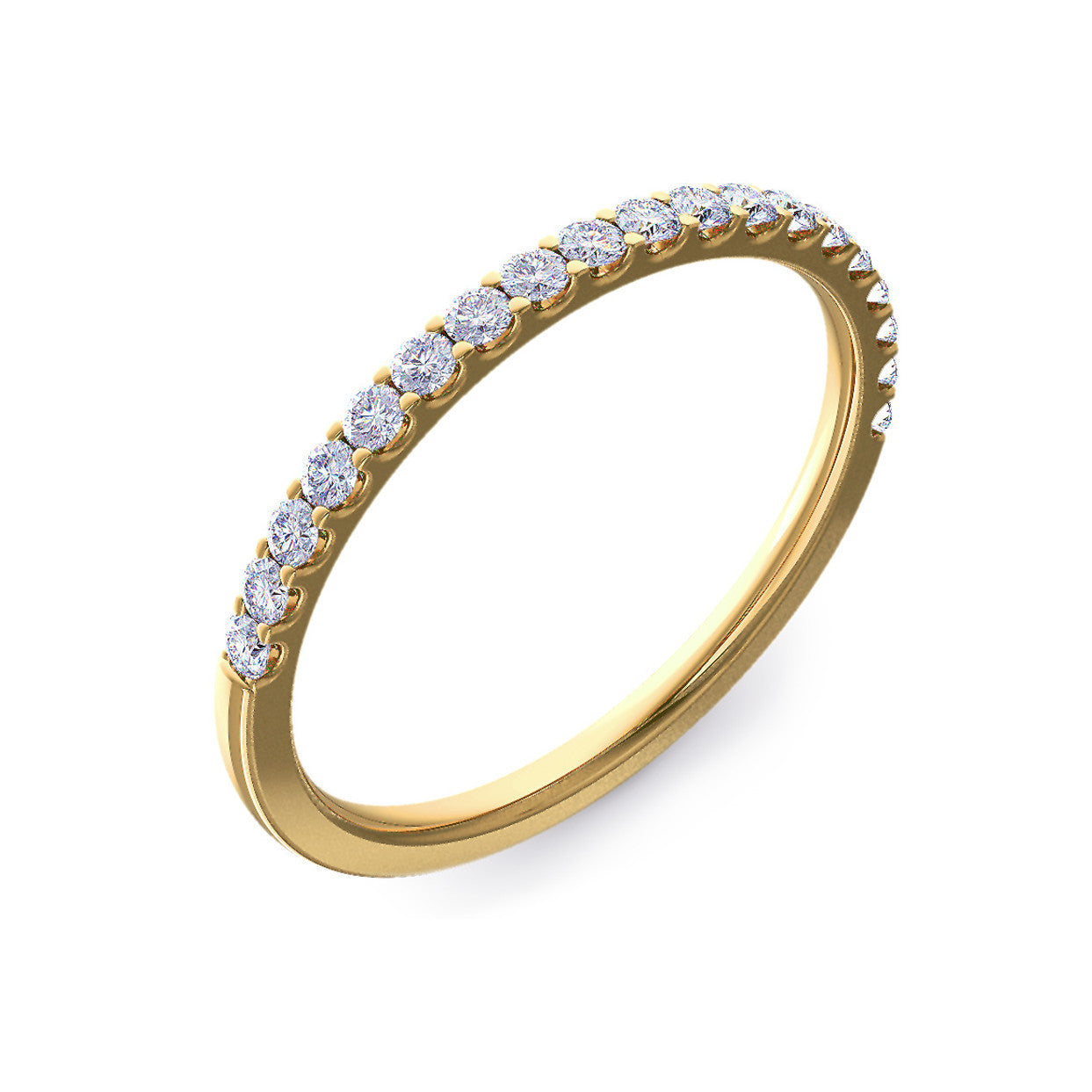 Micro Claw Set Gold Half Eternity Ring