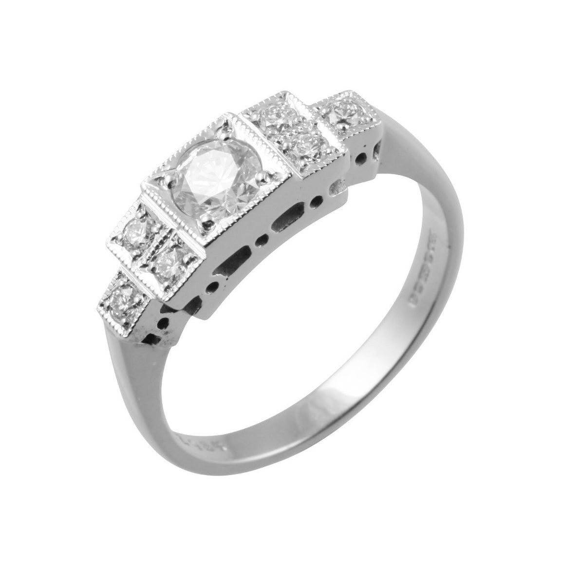 Art Deco Style 7 Diamond Ring