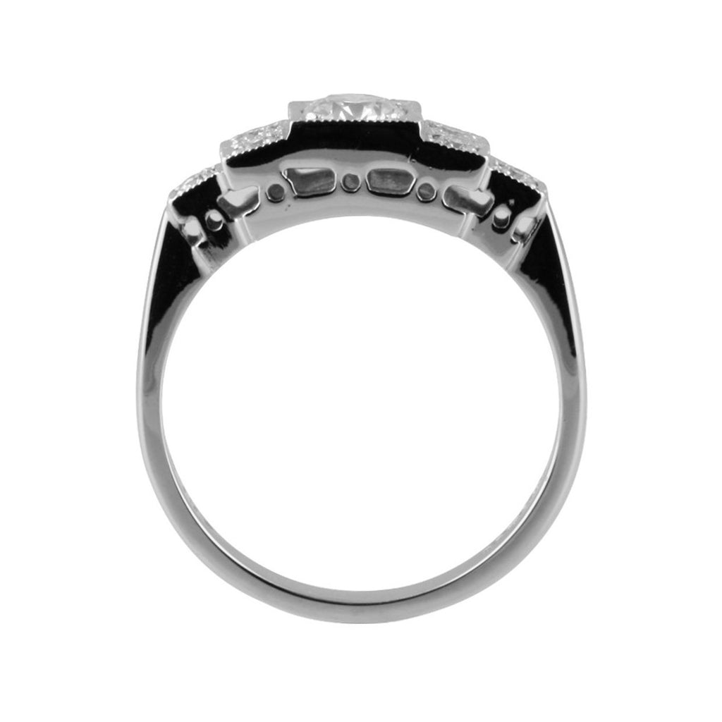 Art Deco Style 7 Diamond Ring
