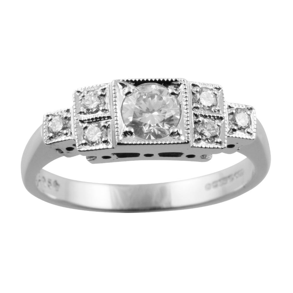 Art Deco Style 7 Diamond Ring
