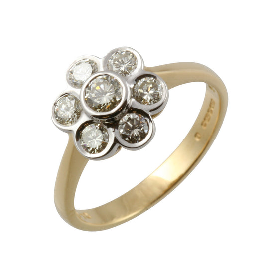 Daisy Style Diamond & Gold Cluster Ring