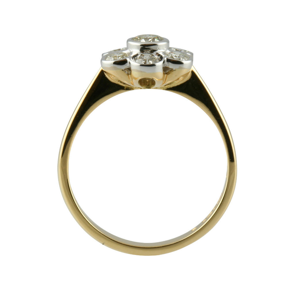 Daisy Style Diamond & Gold Cluster Ring