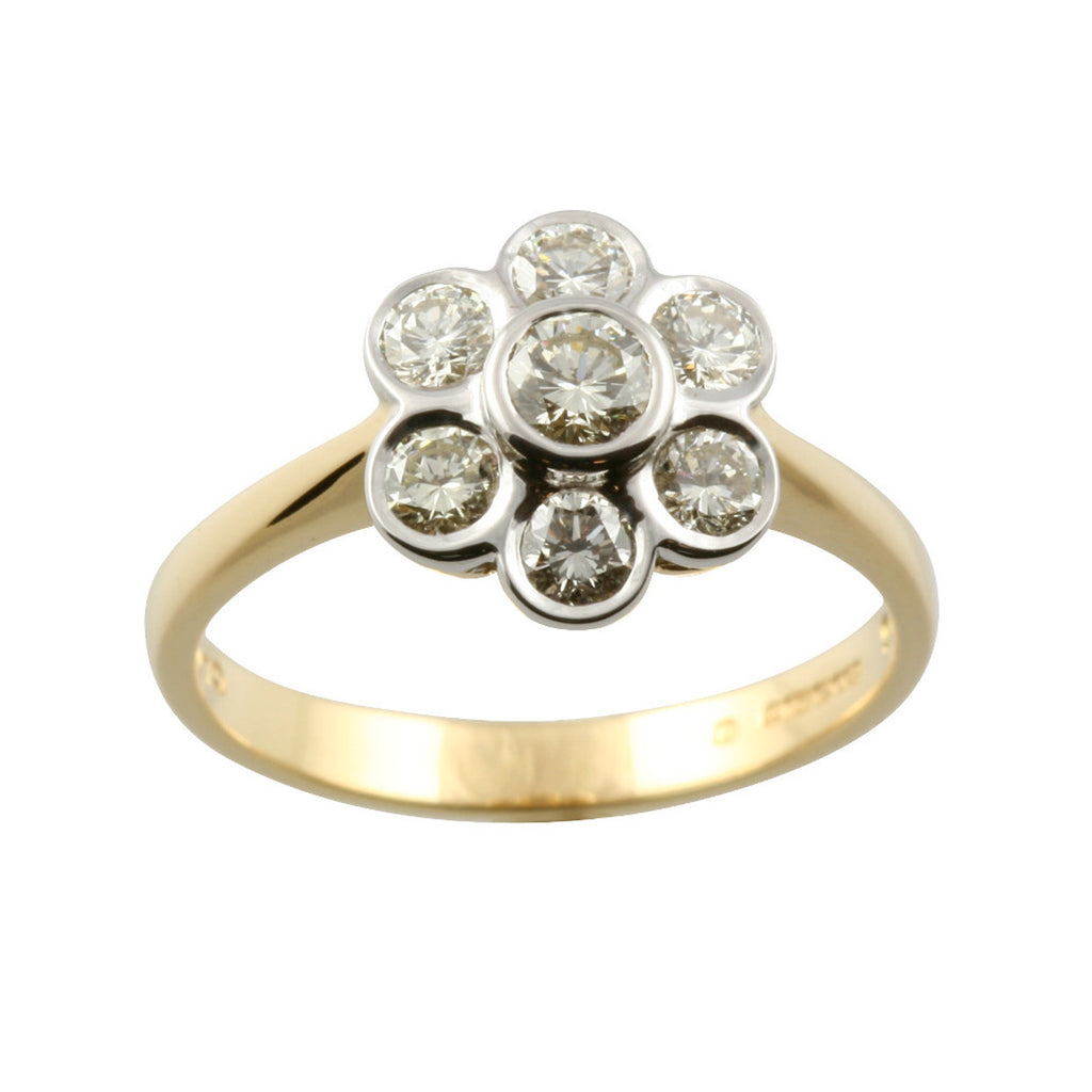 Daisy Style Diamond & Gold Cluster Ring