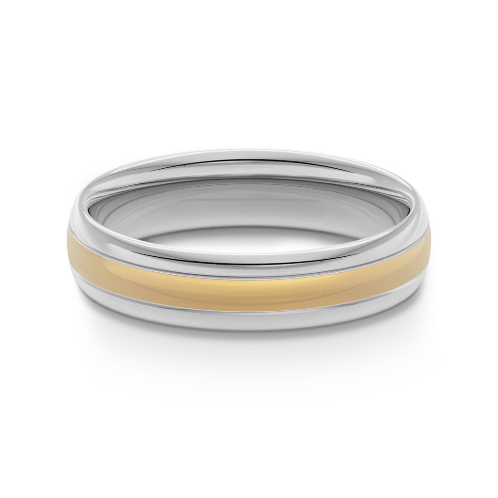 Two Tone Classic Court Wedding Ring