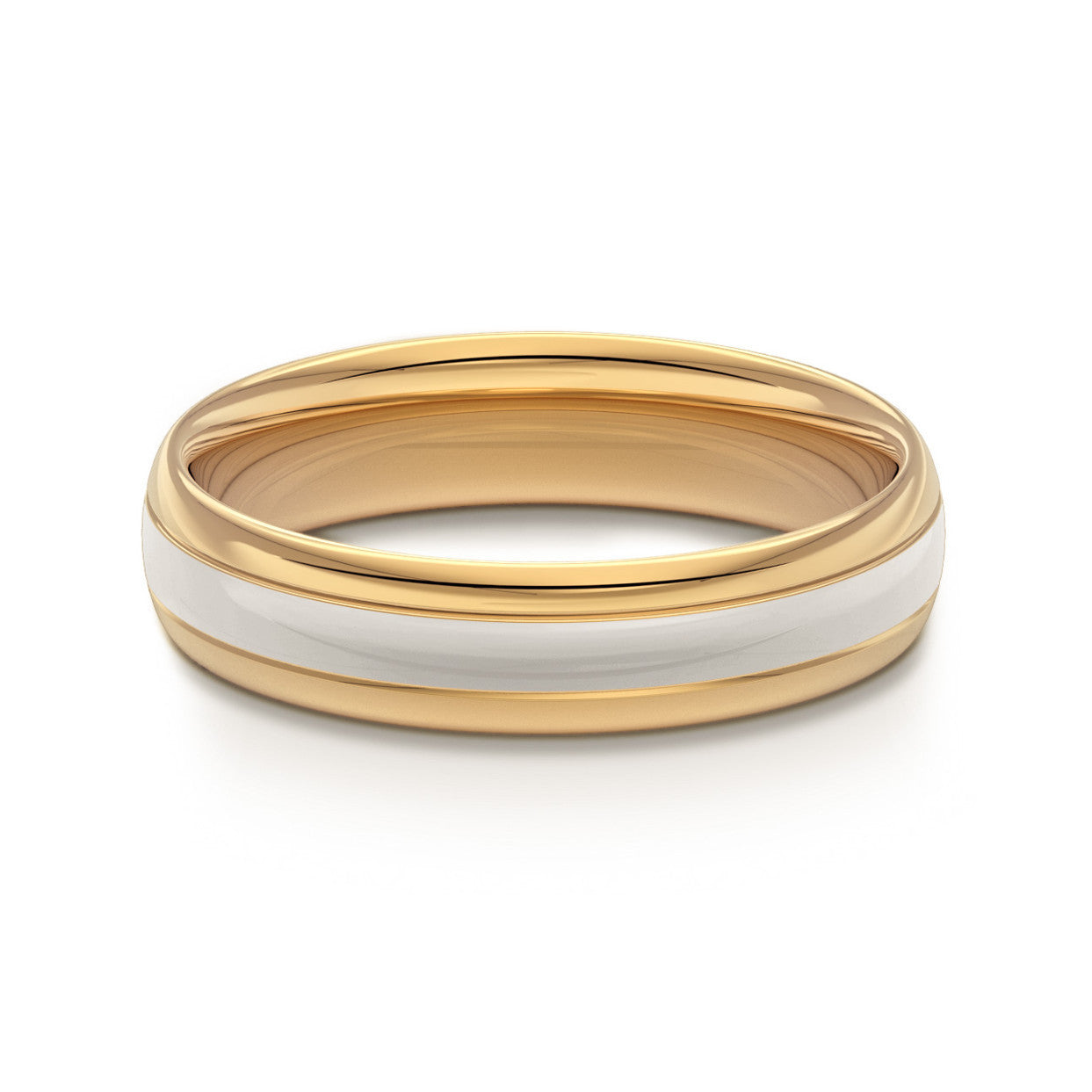 Two Tone Gold Classic Court Wedding Ring - engagement-rings.co.uk