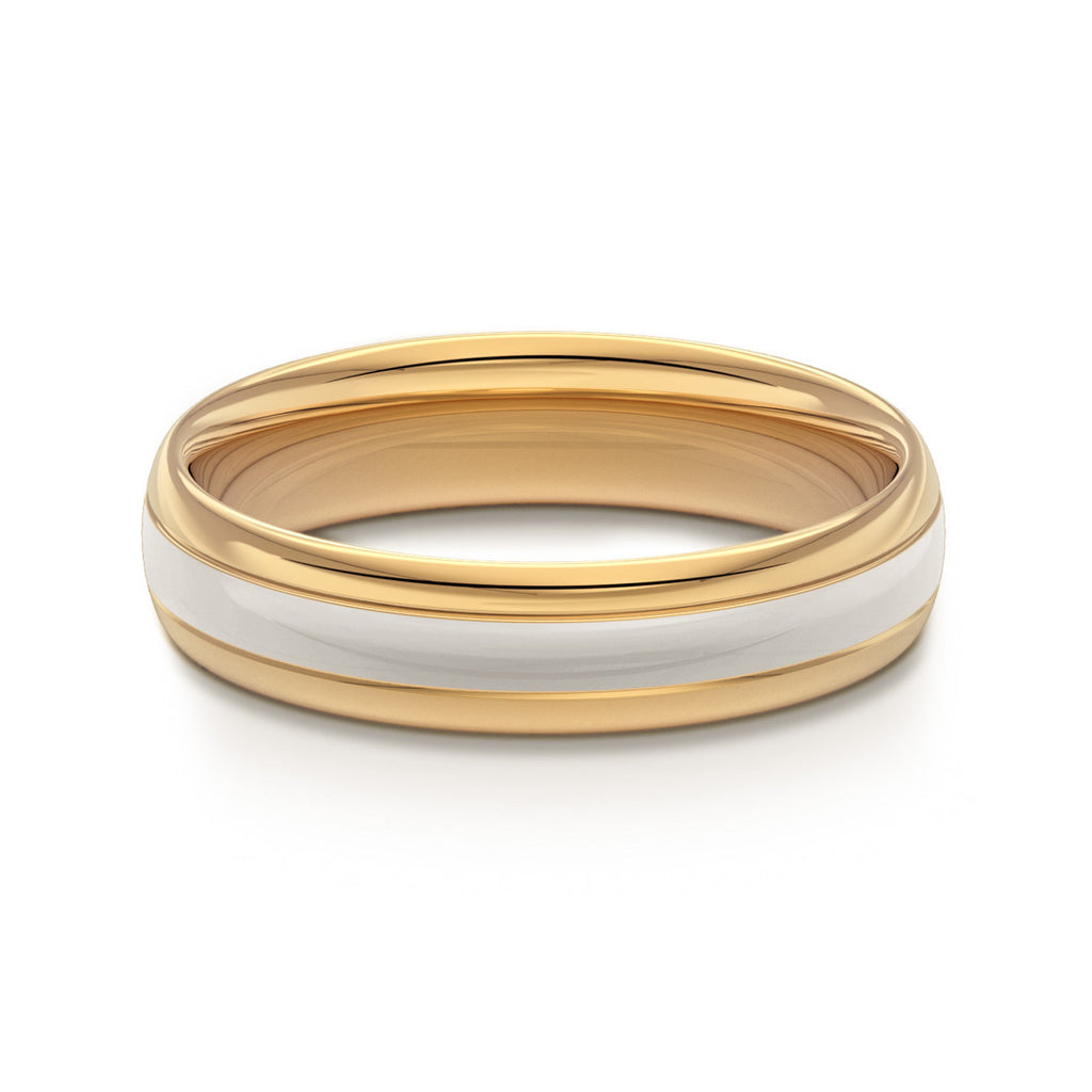 Two Tone Gold Classic Court Wedding Ring