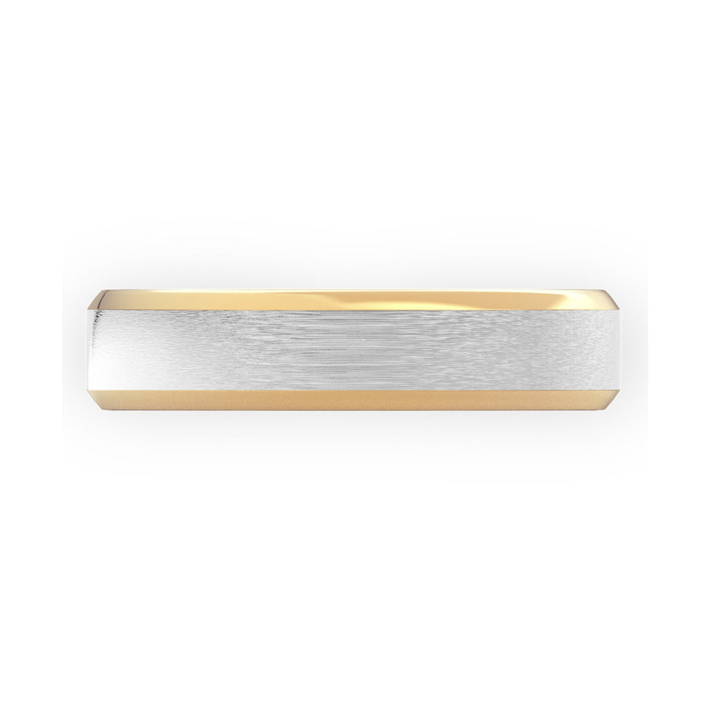 Two Tone Bevelled Edge & Brushed Gold Flat Court